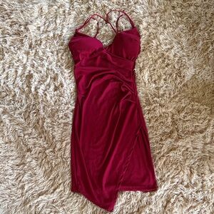 Elegant Italian Dark Red Women's Dress